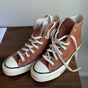 Light Brown High Top Converse